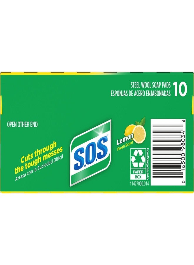 S.O.S Steel Wool Soap Pads, Lemon Fresh, 10 Count - Image 4